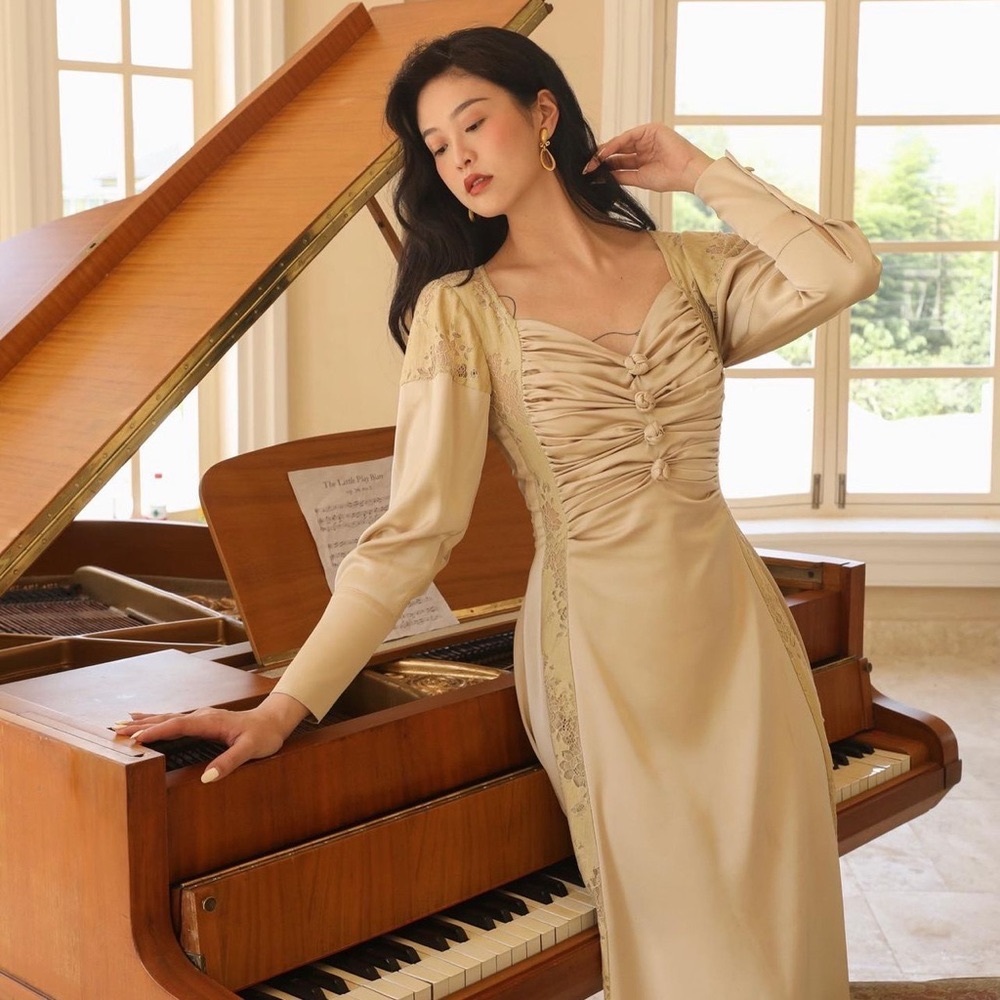 LaceMade Dress “Golden D Major Dress” | XS Midi Dress